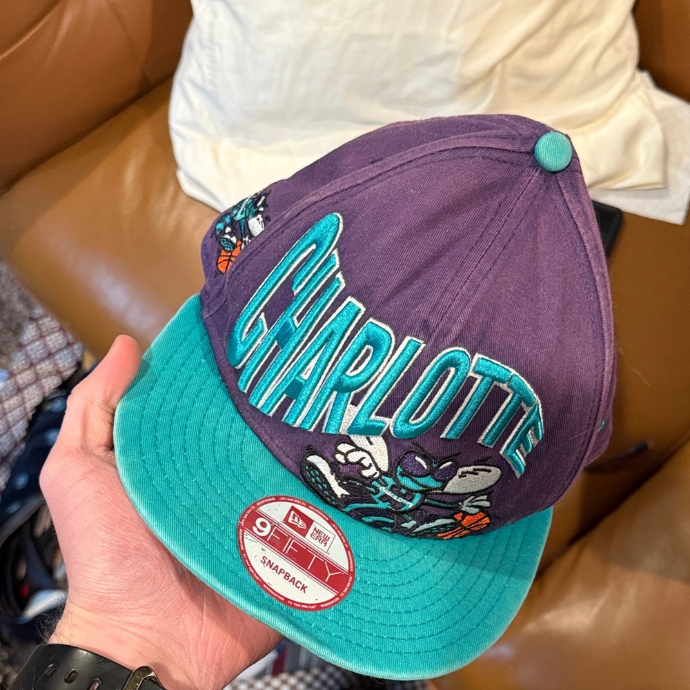 New Era Charlotte Teal and Purple Snapback Hat